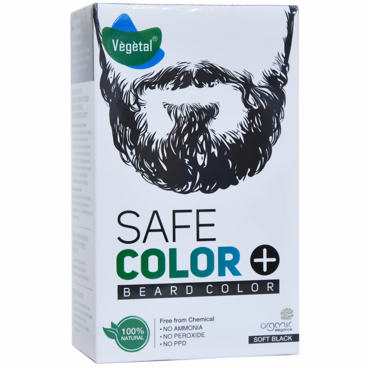 Vegetal Safe Hair Color -Soft Black 25gm - Certified Organic Chemical and Allergy Free Bio Natural Beard Hair Color with No Ammonia Formula & PPD