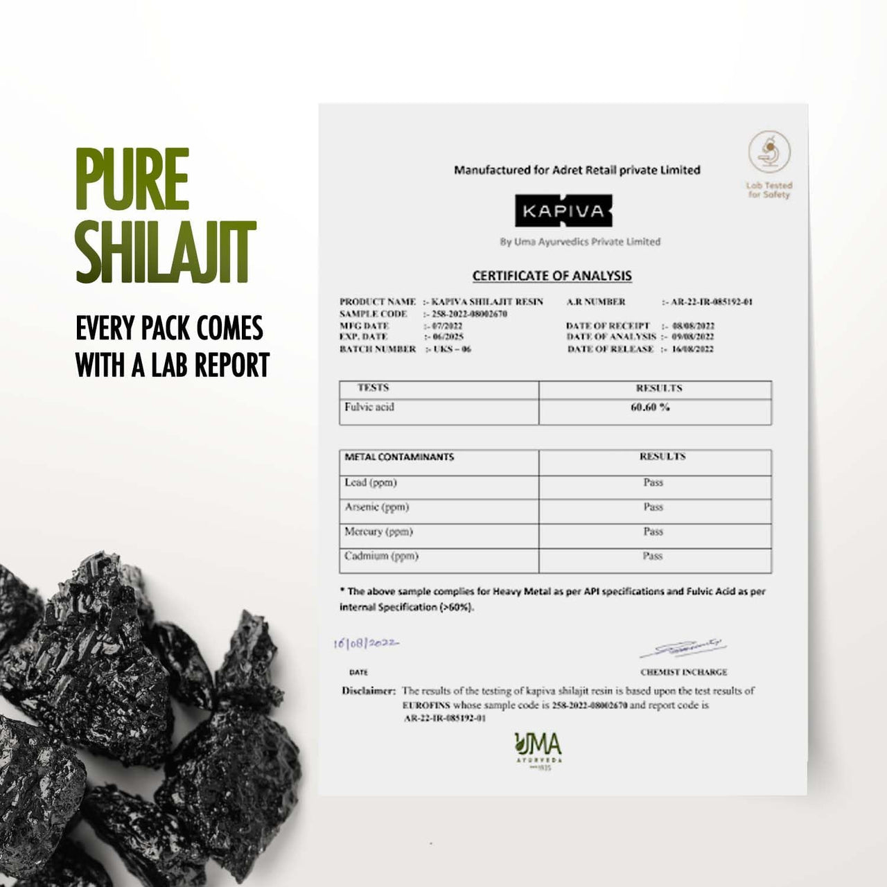 Kapiva Original Himalayan Shilajit/Shilajeet Resin 20g | 250mg/Serving | Energy, Endurance & Vitality | 80 Servings | 100% Ayurvedic Shilajit/Shilajeet