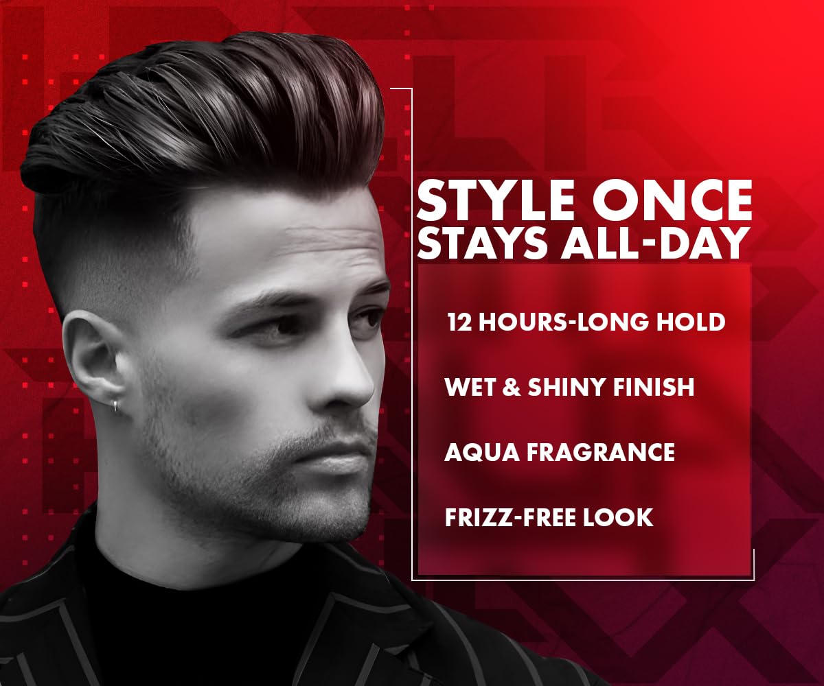 Urbangabru Aqua Hair Wax | Strong Hold Wet look & Shiny finish all day (260 ml) (Pack of 2)