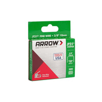 Arrow 276 JT21 Thin Wire Staples for Staple Guns and Staplers, Use for Upholstery, Crafts, General Repairs, 3/8-Inch Leg Length, 7/16-Inch Crown Width, 1000-Pack 1000 Count (Pack of 1)