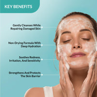 Fixderma Dewrav Gentle & Hydrating Face Wash with 6% Oats Extract, Hyaluronic Acid, Vitamin B5, Bisabolol | Soothes Irritated Skin | Provides Hydration | Face Cleanser For Sensitive, Dry to Normal Skin, 100Ml