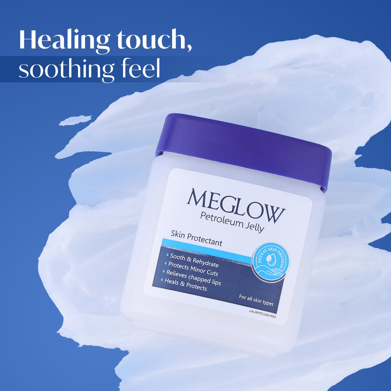 Meglow Moisturizing Petroleum Jelly | Deep Hydration & Skin Protection | Vitamin E Helps Lock in Moisture | Heal Dry Skin & Prevent Cracks for Soft, Smooth Skin- Pack of 2 (100g Each)