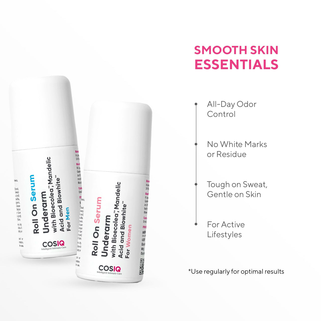Cos-IQ Brightening Underarm Roll On Serum Combo Pack (Pack of 2 x 40ml Each) For Men and Women