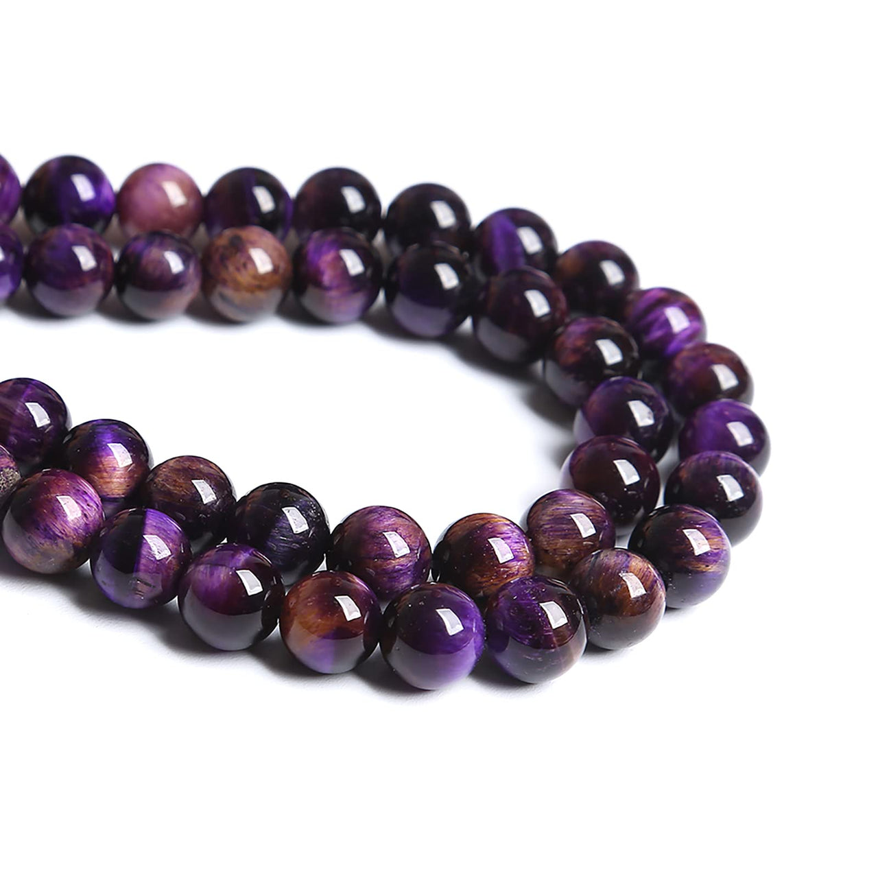 10MM 36PCS Natural Stone Multi Purple Tiger Eye Stone Beads for Jewelry Making DIY Bracelet Energy Crystal Healing Power 10mm