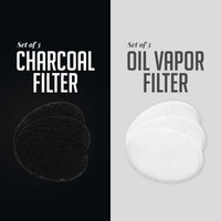 OVENTE 1.5 Liter Electric Deep Fryer FDM1501BR Charcoal and Oil Vapor Replacement Filter Set Pack of 3, White and Black ACPFDM1503, 1.5L