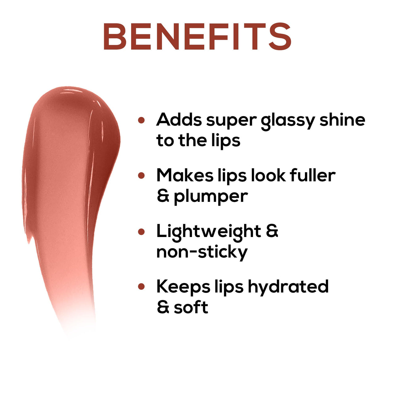 RENEE Hot Lips - Nude Lip Gloss | High-Glossy Shine | Enriched with Vitamin E | Lightweight | Non Sticky | Hydrating Formula | 4.5ml