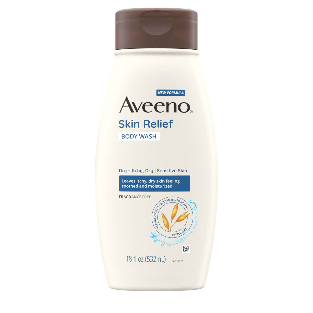 Aveeno Active Naturals Fragrance Free Skin Relief Body Wash, Soothing Oatmeal, 18 Ounce