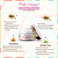 Passion Indulge Pinkmania AHA-BHA Cleanser with 1% Salicylic Acid & Moisturizer For Face | Purifying & Oil Controlling with Turmeric & Green Tea