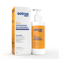 Sotrue Cooling Body Gel Sunscreen with 2% MGA, 100ml | Instant -5°C Cooling with SPF 50+ PA+++ | 2% Niacinamide & Cica | No White Cast | Lightweight & Hydrating | For All Skin Types