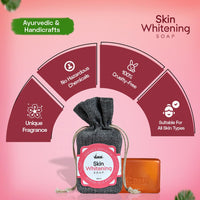 VCare Skin Whitening Soap -100 gm | Richness of 12 Herbs Ingredients with Songyi Mushroom Extract Soap bar | Exfoliates the skin impurities & improves the skin tone for both Men and Women (Pack of 5)