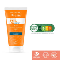 Avene Sunscreen SPF50+ Fluid 50 ml l I UVA, UVB and Blue Light Protection I Very High Protection I Water Resistant, No White Cast I Fast Absorption I Lightweight I Fragrance Free I Noncomedogenic