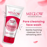 Meglow Women Fairness Combo Pack of 2- Fairness Cream (50g) with Aloevera Extract & Vitamin E |Instant Glow Facewash 70g With Skin Brightening and Luminizing |Paraben Free Formula