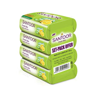 SANTOOR Royal Sandal, 6x125g&Santoor Aloe Fresh Soap with Aloe Vera and Lime for Radiant Looking Skin, 125g, 4 + 1