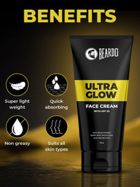 Beardo Ultraglow All in One Face Cream For Men with SPF 30, 60g | Aloe Vera With Vitamin E and Niacinamide for Skin Brightening & Dark Spots Reduction