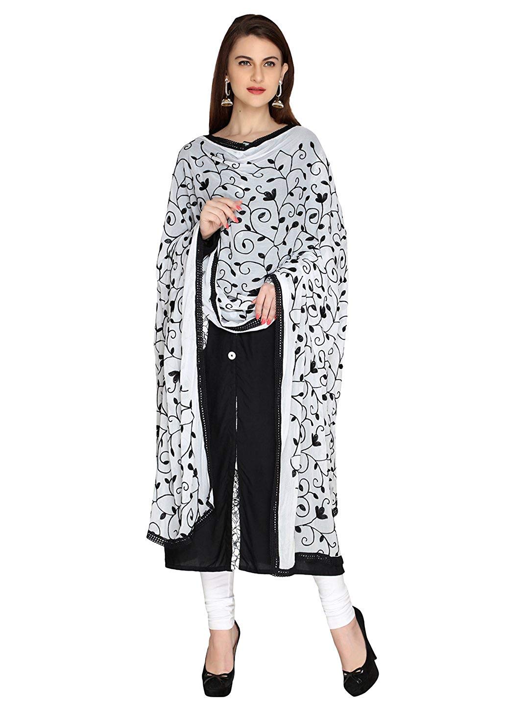 Akshar Llc Miss India Women's  Chiffon Dupatta With Goodembroidery Work