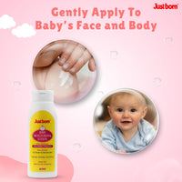 Just Born Baby Moisturizing Face & Body Lotion 200 ml | Enriched With Shea Butter, Aloe Vera & Vitamin E | For Soft, Smooth & Moisturized Skin | Gentle Baby Cream For Newborn Babies & Kids