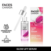FACES CANADA Glow Lift Serum, 27 ml | Dragon Fruit & Arbutin | Biphasic Face Serum | Restores Glow & Hydrates For Spotless, Radiant & Plump Skin | Helps Reduce Dark Spots & Pigmentation | 2% Salicylic Acid (w/w)