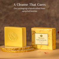 Shankara Brightening Body Bar – Saffron & Turmeric | pH-Balanced Bar Soap for Face and Body | Plant-Based, Cruelty-Free | Natural Bathing Bar with Manjishta and Aloe Vera | 100g