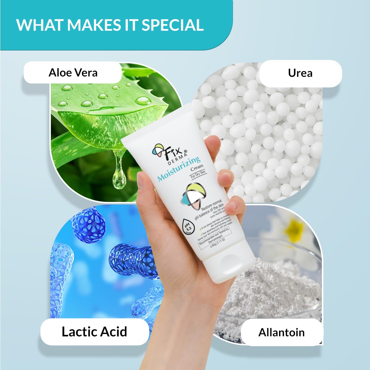 Fixderma Moisturizing lotion, Daily Moisturizer for Dry skin, Body & face moisturizer, Provides Hydration & calmness, Non-Comedogenic & Non-Greasy - 150ml