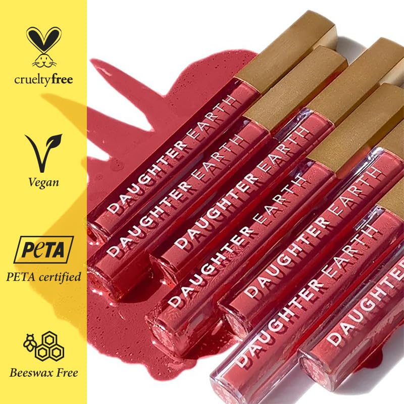 DAUGHTER EARTH Liquid Lipstick For Women With Vitamin E & Hyaluronic Acid |Long Lasting Matte Smudge Proof Vegan Lip Stick For Hydrating Lips | Mini Calm Before the Storm - 2.5ml