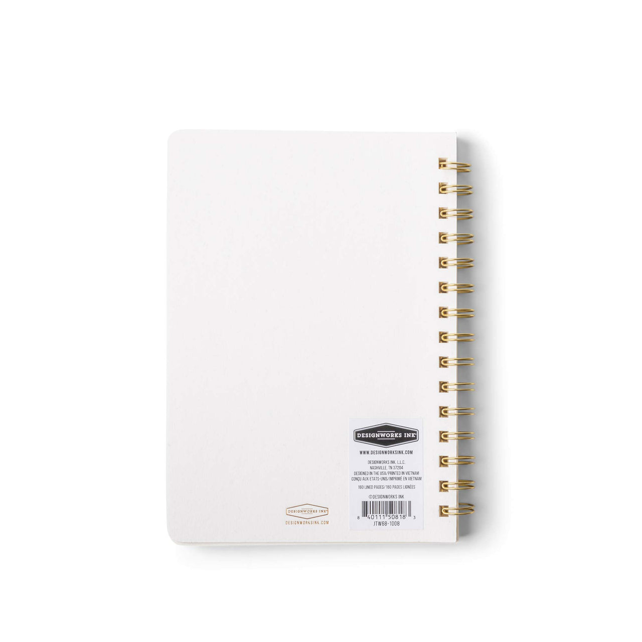 DesignWorks Ink A5 6" x 8.25" Speckled Ivory White Textured Paper Notebook Journal with Gold Accents, Lined Pages, and Durable Spiral Binding for Work, Writing, Journaling