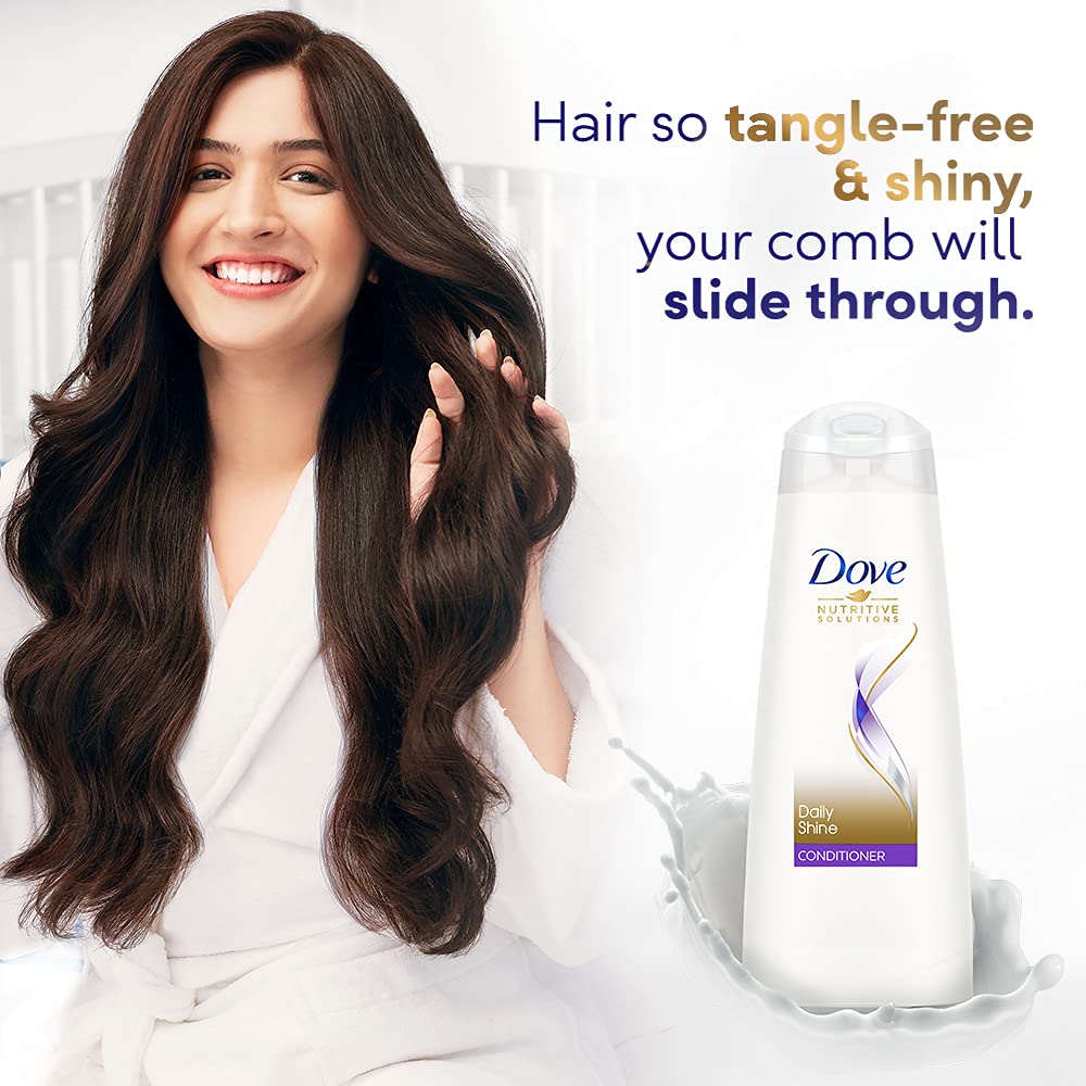 Dove Daily Shine Shampoo, 650 ml & Dove Daily Shine Conditioner, 340 ml