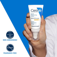 CeraVe AM Facial Moisturizing Lotion for Normal to Dry Skin (52 ml) with Broad Spectrum Sunscreen SPF 50, Enriched with Ceramides, Niacinamide & Hyaluronic acid