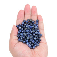 Bymitel 210pcs Natural Crystal Beads Stone Gemstone Round Energy Healing Loose Beads with Stretch Cord for Jewelry Making Bracelets Anklets (Blue Sodalite, 6mm 210pcs) Blue Sodalite