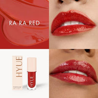 HYUE HydraGlow™ Tinted Lip Treatment (6 ml) | Ra Ra Red | 24‑Hour Hydration with Sea Buckthorn Oil & Kokum Butter | Non‑Sticky | High‑Shine | Nourishing & Vegan Formula | Chunky Applicator