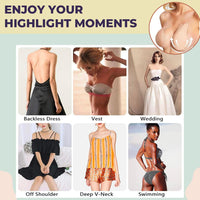 Sanfe Flix Reusable Boob Lift Cups | for Breast Push Up | Braless, Padded, Rabbit (Nude) | A-C Cup Size - 2 Pieces | Boob Lifter Push Up Bra for Women