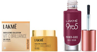 Lakme 9to5 1% Active Vitamin C+ Day Cream for Face & Lakmé 9To5 Primer + Glossy Finish Nail Colour