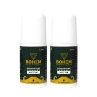 BOHEM Deodorant Underarm Roll-On with AHA & BHA-50ml each - Pack of 2 | Anti perspirant Roll On With Lactic Acid & Salicylic Acid | Long lasting freshness, exfoliate & brightens underarm | Dermatologically tested | No SLS