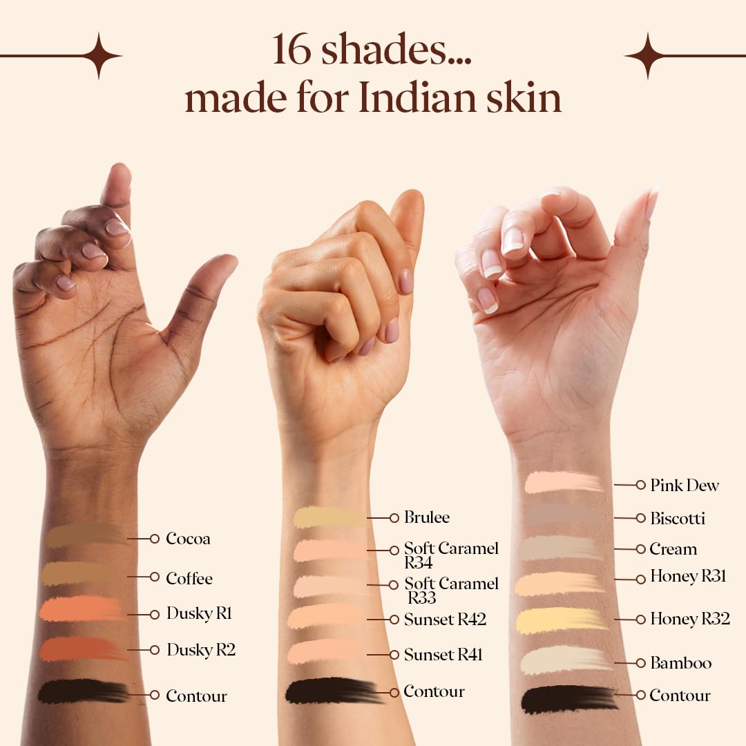 DAZLLER Loose Compact Powder for All Skin Type, for Setting Makeup, Featherlight Sheer Finish, Oil-Control, Added Sunscreen, 30G-Sunset R41, Brown