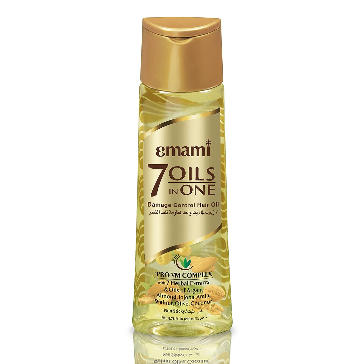 Emami 7 Oils in One Hair Oil | Makes Hair 20x Stronger and Manageable | Coconut Oil, Amla, Jojoba, Olive, Walnut, Argan & Almond Oils | 200ml