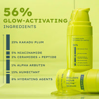 Hyphen Golden Hour Glow Face Serum with Niacinamide, Alpha Arbutin, Hyaluronic Acid Moisturizer, Aloe Vera Extract & Kakadu Plum| Non Sticky Serum for Men & Women & All Skin Types | 30Ml
