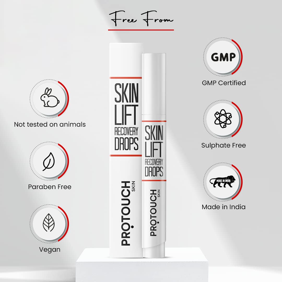PROTOUCH Skin Lift Recovery Drops to Reduce Fine Lines & Wrinkles - Effective on Neck, Jawline, Chin, Forehead & Smile-Lines | All Skin Types (6 ML) Pack Of 1