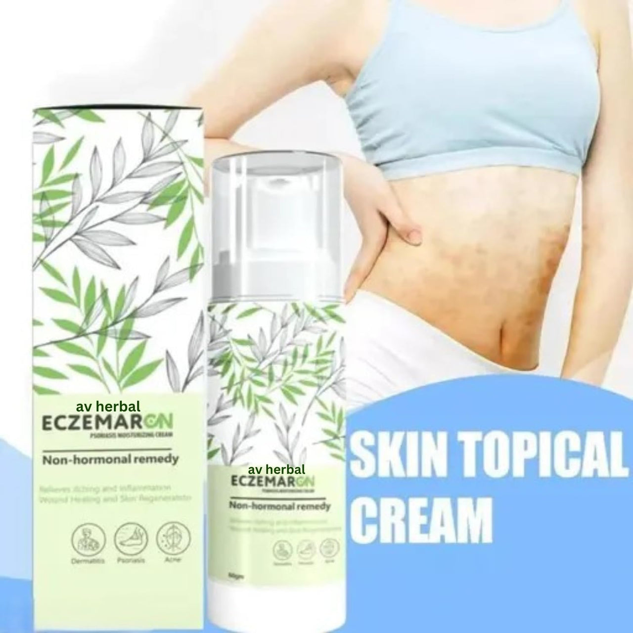 Av Herbal Skin Care Cream - Herbal Formula for Nourished & Healthy Skin - Soothing & Moisturizing - For Men & Women - 50g Tube - Natural Ingredients - Made in India (Pack of 2)