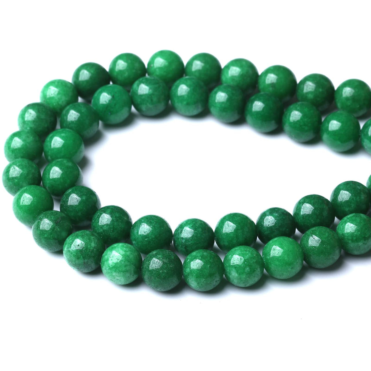 45pcs 8mm Natural Green Cloud Jades Beads Round Loose Gemstone Crystal Energy Healing Power Stone Beads for Jewelry Making DIY Bracelet (8mm, Green Cloud Jades)