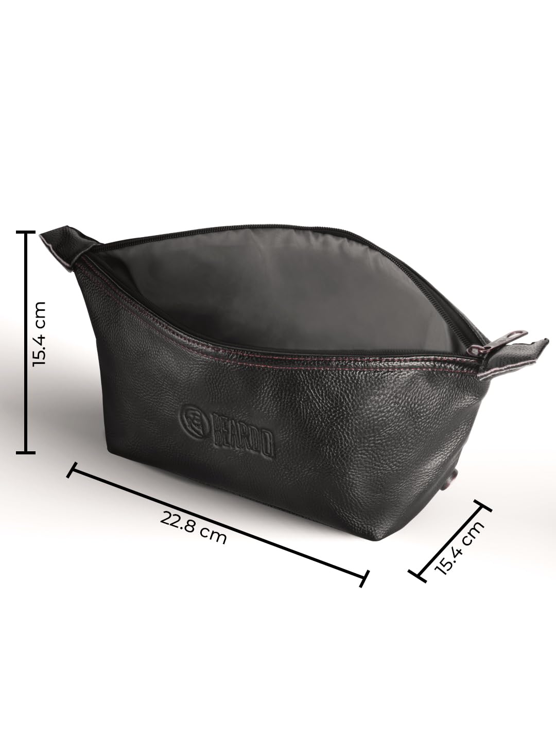 Beardo Travel Pouch for Accessories|Stylish Toiletry Organizer Kit for Men & Women||Vegan Leather Waterproof Cosmetic Bag for Travel Essentials, 22 x 15.4 x 15.4 Centimeters, Black