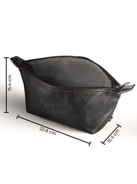 Beardo Travel Pouch for Accessories|Stylish Toiletry Organizer Kit for Men & Women||Vegan Leather Waterproof Cosmetic Bag for Travel Essentials, 22 x 15.4 x 15.4 Centimeters, Black