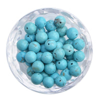 100Pcs Natural Crystal Beads Stone Gemstone Round Loose Energy Healing Beads with Free Crystal Stretch Cord for Jewelry Making (Turquoise, 8MM) Turquoise