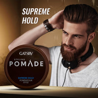 GATSBY Styling Pomade Wax Supreme Hold, 75 g,Brown