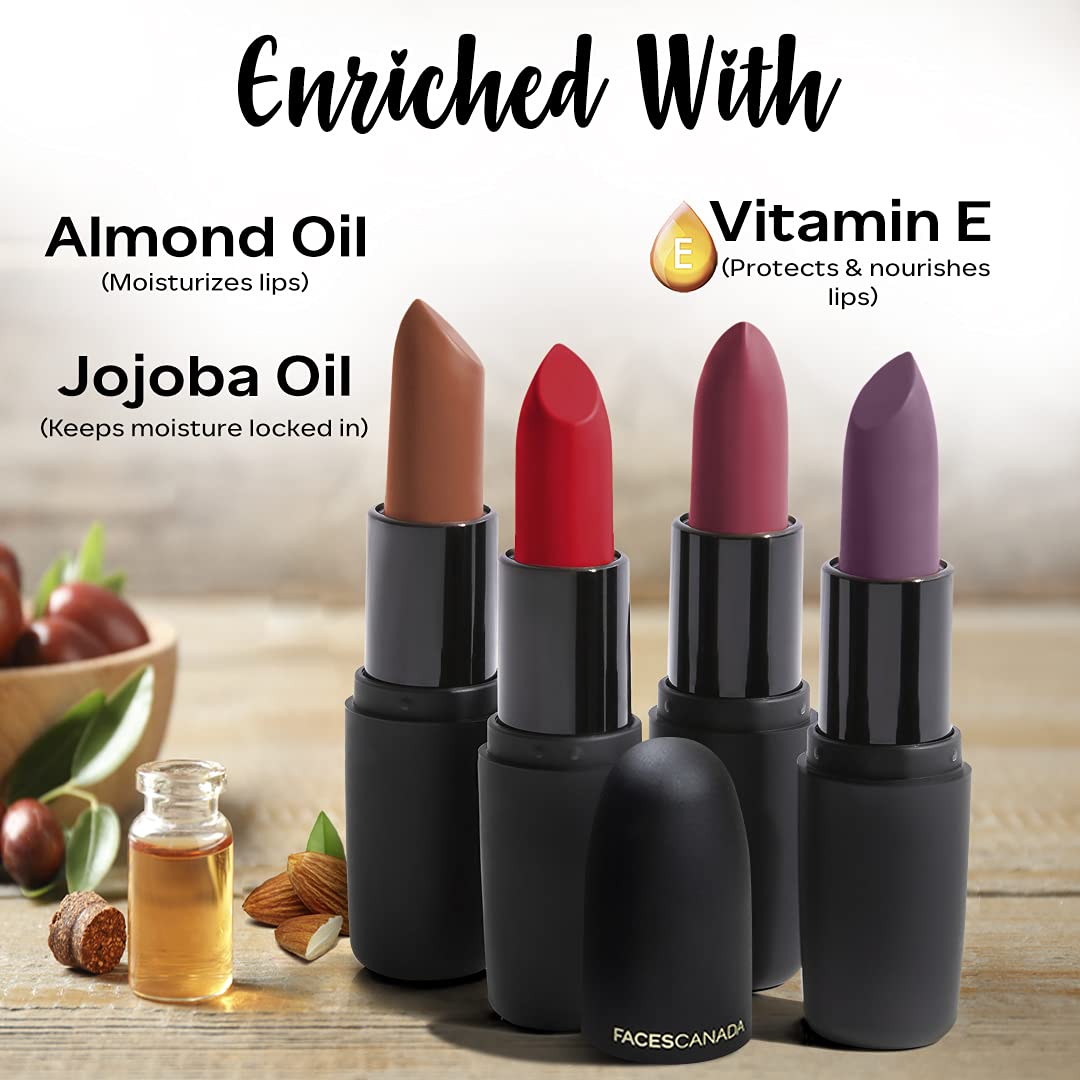 Faces Canada Combo - Magneteyes Kajal (0.35gm) & Weightless Matte Finish Lipstick Buff Nude (4gm)