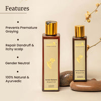 Mellow Herbal Bhringraj Shampoo For Normal To Oily Hair (200 ml) | Amla, Reetha, Shikakai & Bhringraj | Helps to balance scalp PH, Anti dandruff | Ayush Certified | 100% chemical-free