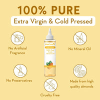WishCare® Pure Cold Pressed Sweet Almond Oil for Hair Growth and Glowing Skin & Face - 200ml