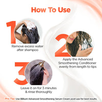 BBLUNT Advanced Smoothening Conditioner with Keratin & Hyaluronic Acid - 250 g | Makes Hair Frizz-Free & Straighter | Deeply Nourishes | Adds Spectacular Shine | For Men & Women