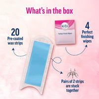Veet Professional Waxing Strips Kit for Sensitive Skin, 20 Strips (Pack of 3) | Gel Wax Hair Removal for Women | Up to 28 Days of Smoothness | No Wax Heater or Wax Beans Required