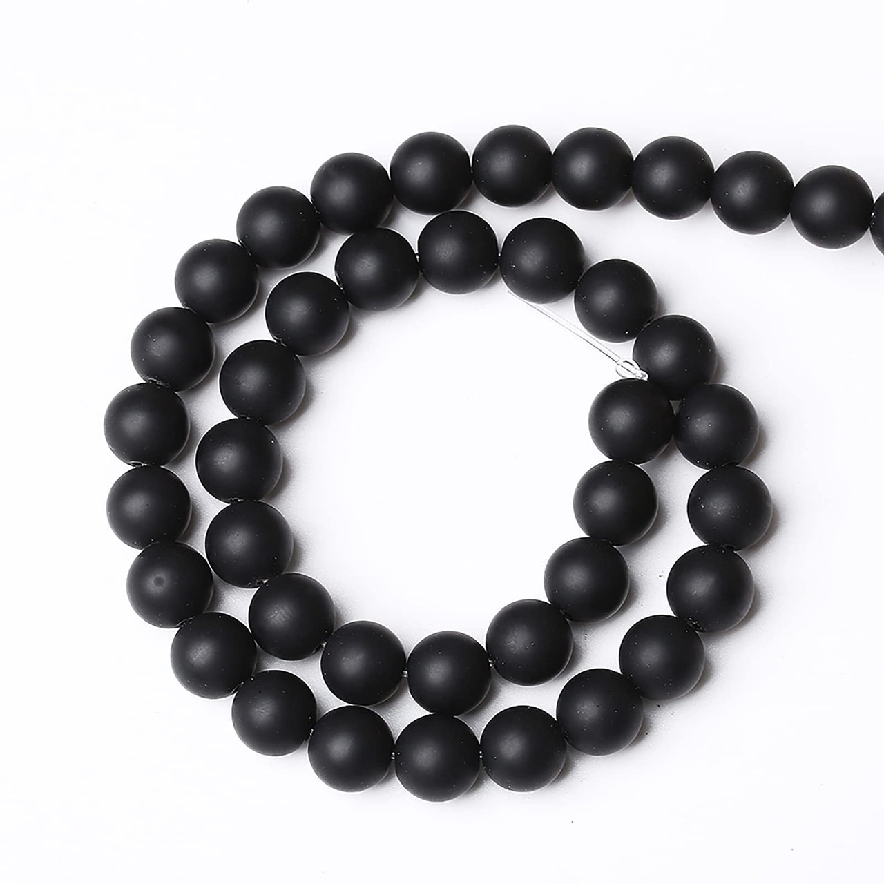 60pcs 6mm Matte Natural Black Agate Onyx Beads Round Loose Beads for Jewelry Making DIY Bracelets Crystal Energy Healing Power Stone (6mm, Matte Black Agate)