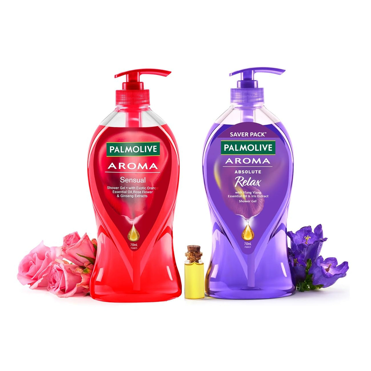 Palmolive Aroma Therapy Absolute Relax Shower Gel, 750ml and Palmolive Aroma Sensual Shower Gel, 750ml Pump