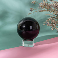 LONGWIN 40mm(1.6 inch) Solid Mini Fengshui Crystal Ball Healing Crystals(Black) Black